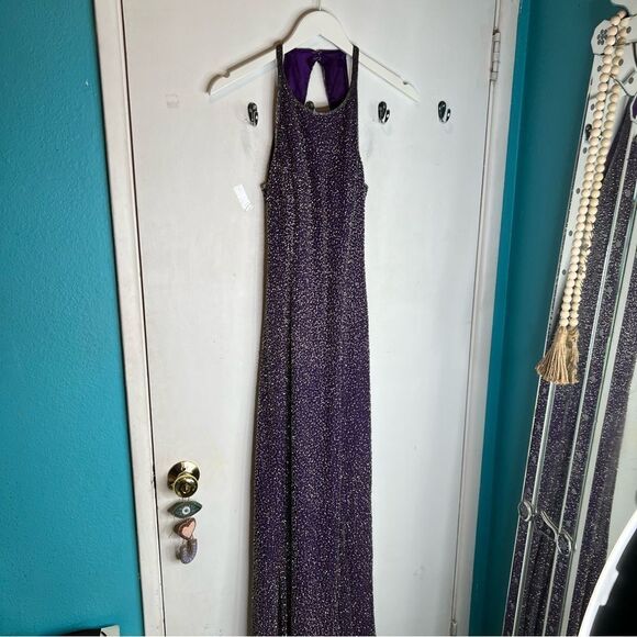 Formal beaded all over, beautiful dress heavily beaded no tags gown open back - Picture 1 of 7